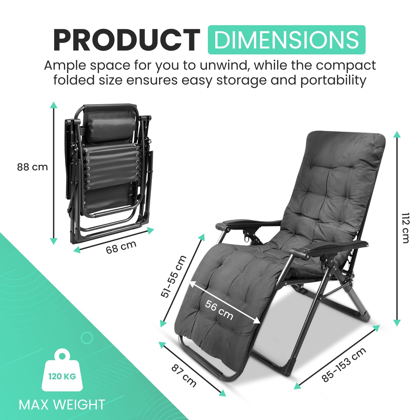 Garden Gravity Chair - Sun Lounger