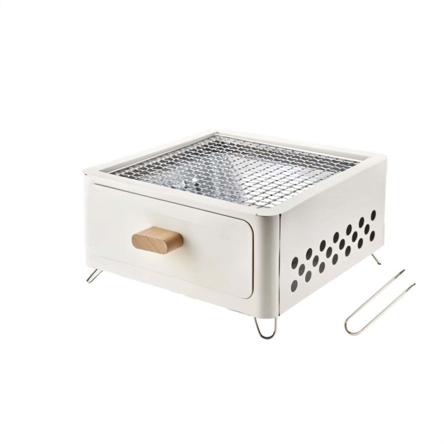 Portable Metal BBQ Grill with Charcoal Tray – Tabletop Charcoal Barbecue, Sleek Modern Design, Well-Ventilated, Lightweight