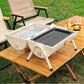Portable BBQ Barrel – Double-Sided Foldable Charcoal Grill with Lid, Lightweight Design, Dual Vents, Perfect for Camping