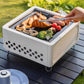 Portable Metal BBQ Grill with Charcoal Tray – Tabletop Charcoal Barbecue, Sleek Modern Design, Well-Ventilated, Lightweight