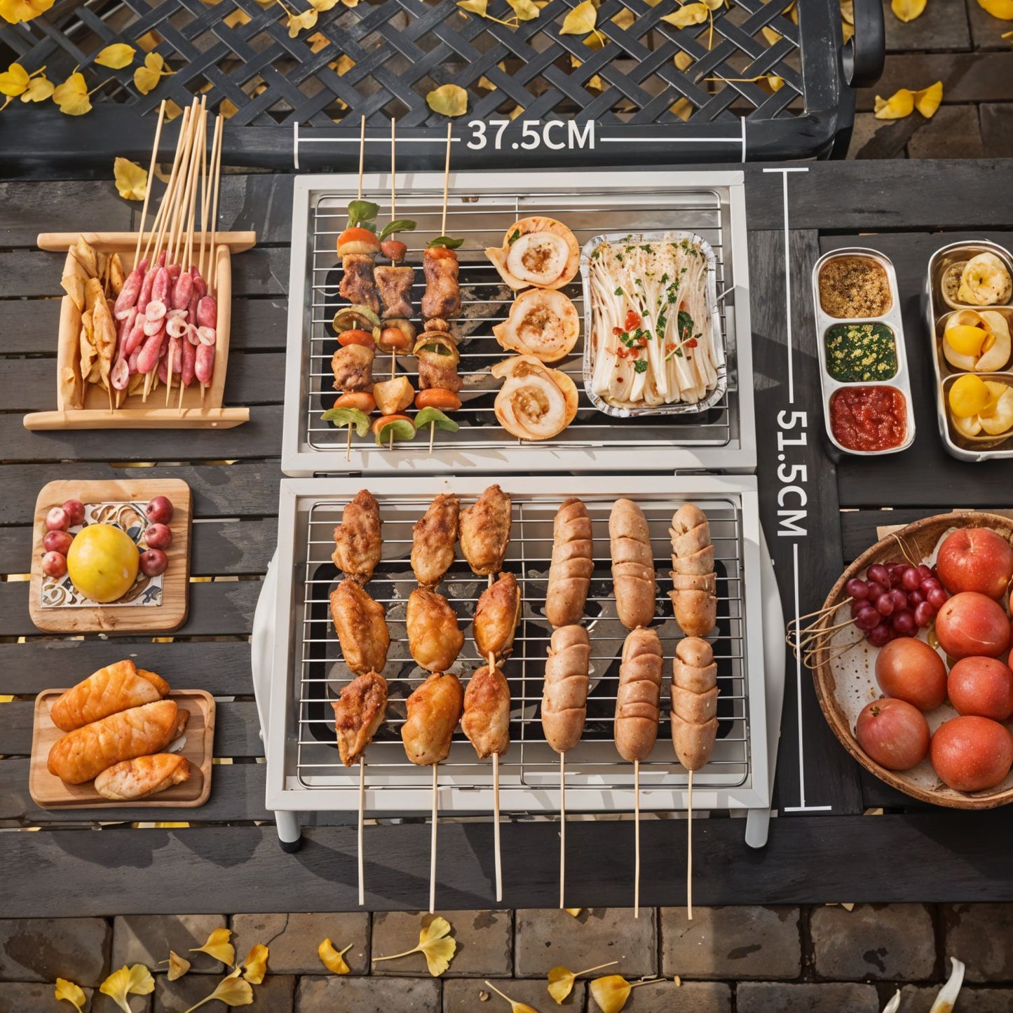 Portable BBQ Barrel – Double-Sided Foldable Charcoal Grill with Lid, Lightweight Design, Dual Vents, Perfect for Camping