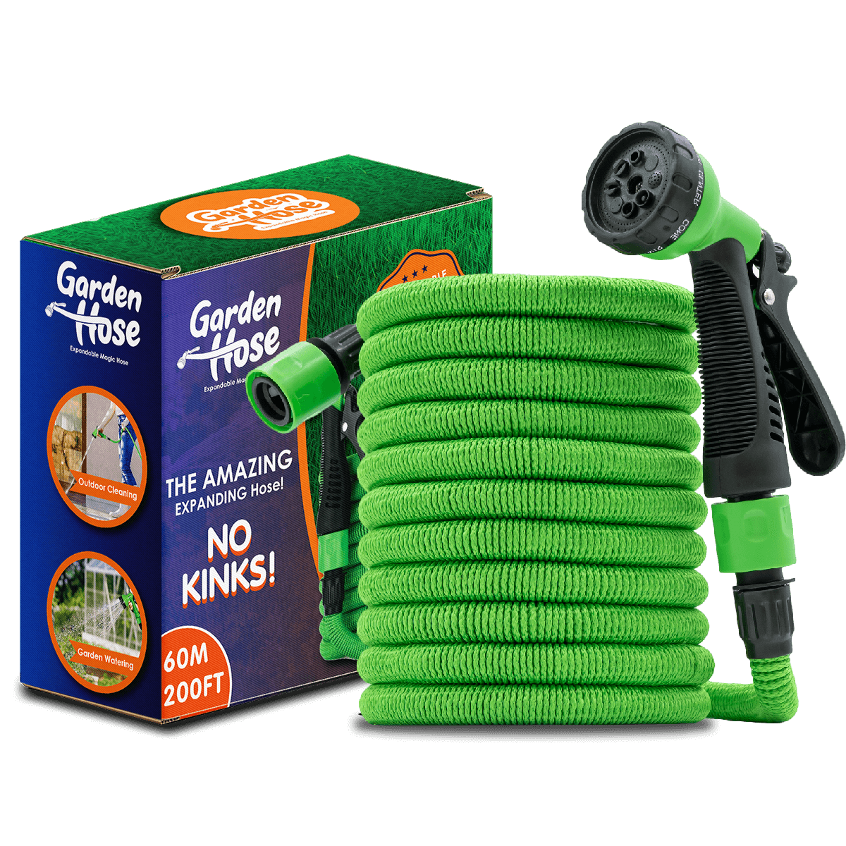 Expandable Garden Hose Pipe -Leak Proof Flexible Magic Hose - Easy To Store - *BEST SELLER*, 200ft / 60Meters